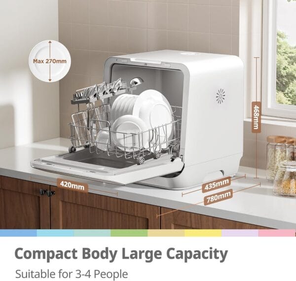 COMFEE' Table Top Dishwasher No Plumbing with 6L Water Tank [Energy Class D]
