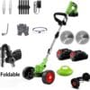 Cordless Garden Strimmers,Electric Cordless 21v Grass Strimmer with 2 X 2000mAh Battery