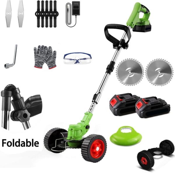 Cordless Garden Strimmers,Electric Cordless 21v Grass Strimmer with 2 X 2000mAh Battery