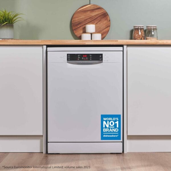 Bosch Series 2 SMS26AW08G Freestanding Dishwasher, 60cm, White [Energy Class E]