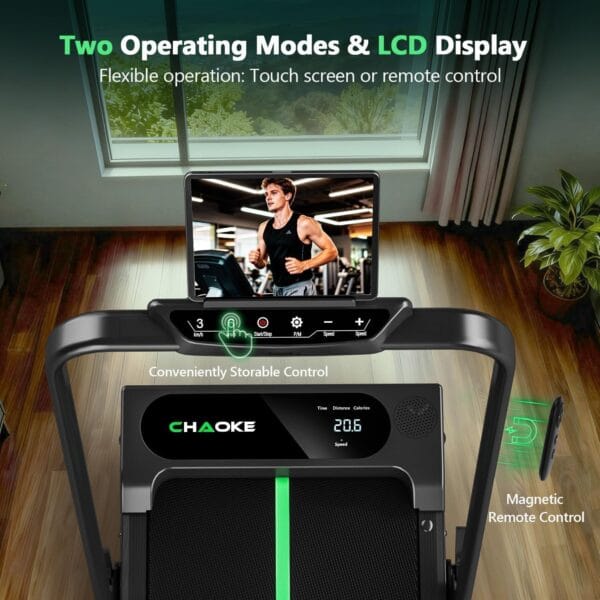 CHAOKE Folding Treadmill for Home with APP & Speakers