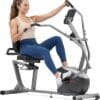 Sunny Health & Fitness Smart Recumbent Cross Trainer for Full-Body Exercise