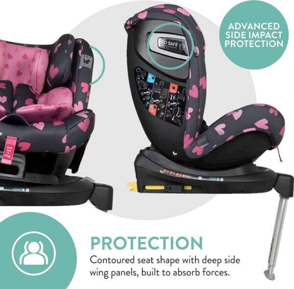 Cosatto All in All Rotate 360° Swivel Spin Car Seat (Charcoal Lighthearted)