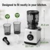 AAOBOSI 3-in-1 Cold Press Juicer, 165mm Wide Feed Chute for Whole Fruits