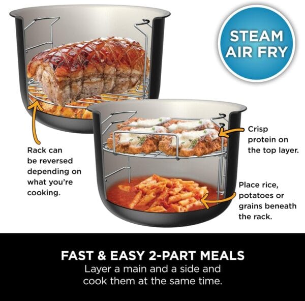 Ninja Foodi 11-in-1 6L SmartLid Multi-Cooker, Stainless Steel/Black OL550UK