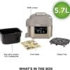 Ninja Speedi 12-in-1 Multi-Cooker, 5.7L Cooking Pot, Stone Gold ON500UKSTGD