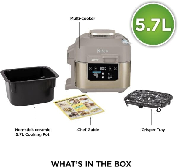 Ninja Speedi 12-in-1 Multi-Cooker, 5.7L Cooking Pot, Stone Gold ON500UKSTGD