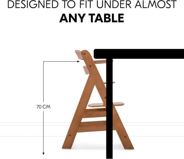 hauck Alpha+ Newborn Set Deluxe – Wooden Highchair & Bouncer – Walnut
