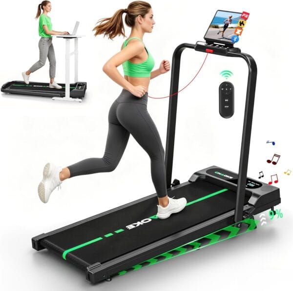 CHAOKE Folding Treadmill for Home with APP & Speakers