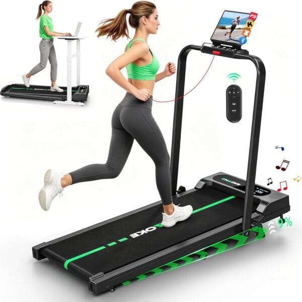 71JFAV0EDgL._AC_SL1500_ CHAOKE Folding Treadmill for Home with APP & Speakers