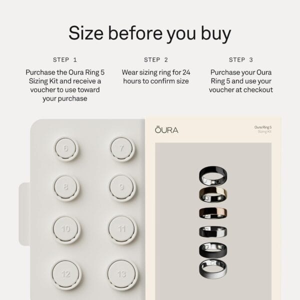 Oura Ring 5 Silver - Size 10 - Size Before You Buy