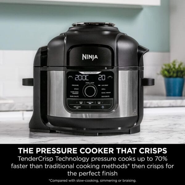 Ninja Foodi 9-in-1 Multi Cooker, Brushed Steel & Black, OP350UK