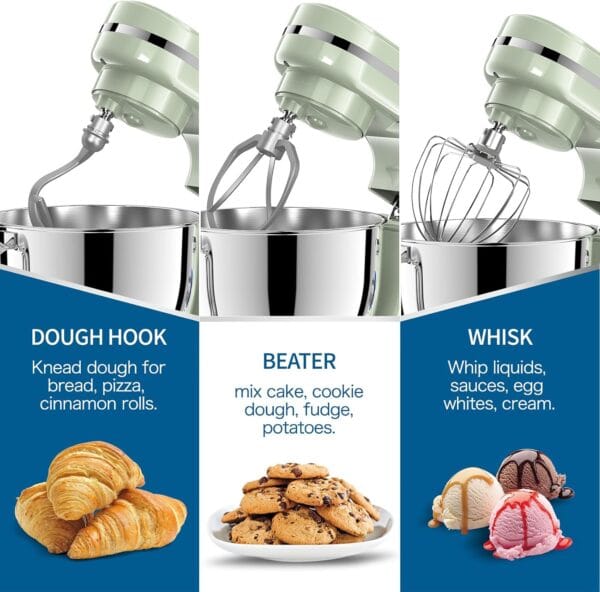Vospeed Stand Mixer,5 Quarts 8-Speed 1000W Tilt-Head Food Mixer