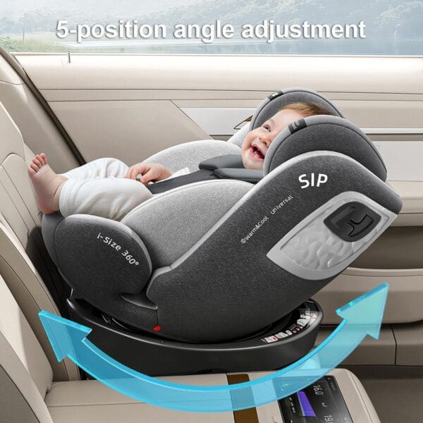 Heekin 360 Spin Baby Car Seat ISOFIX+Top Tether 0-12 Years R129 Grey
