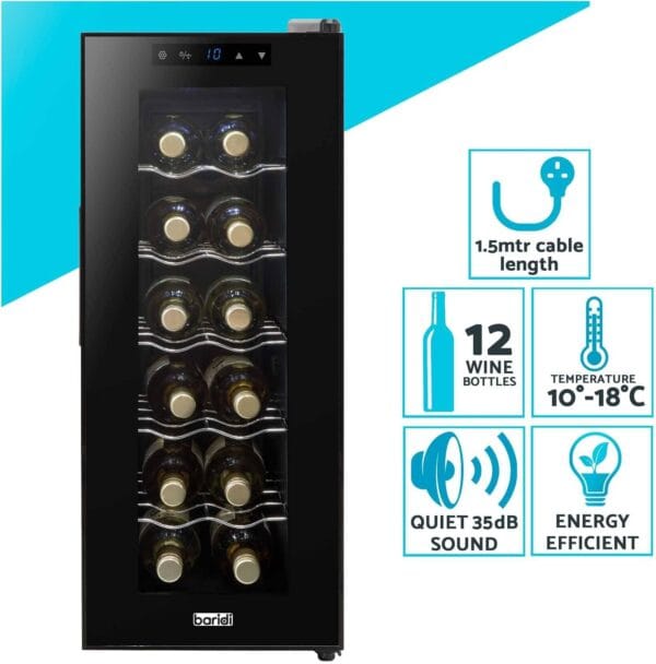 Dellonda Baridi 12 Bottle Wine Fridge with