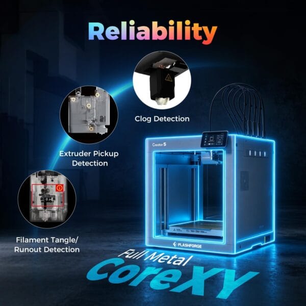 FLASHFORGE Creator 5 3D Printer, 4-Independent-Extruder