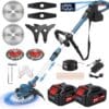 Cordless Strimmer, Garden Strimmer Cordless with Weed Brush and 2 x 4.0Ah Battery