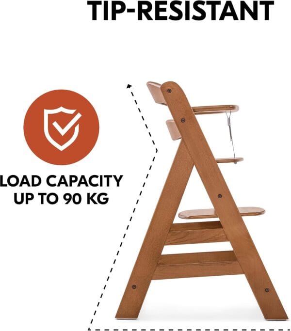 hauck Alpha+ Newborn Set Deluxe – Wooden Highchair & Bouncer – Walnut