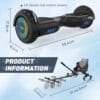 71OdYsVL48L._AC_SL1500_ MEGA MOTION Hoverboard Go Kart, Hoverboards with Hoverkart for kids