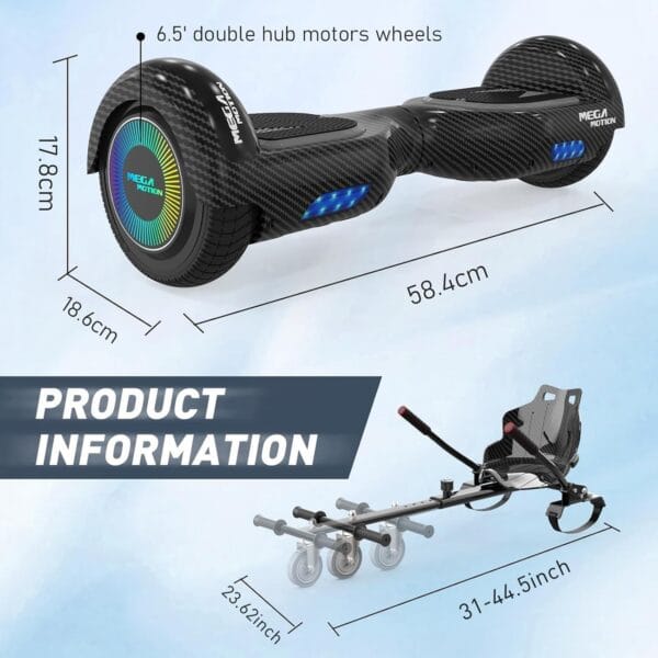 71OdYsVL48L._AC_SL1500_ MEGA MOTION Hoverboard Go Kart, Hoverboards with Hoverkart for kids
