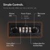 VonHaus Electric Log Burner 1850W – 2 Heat Settings – Black