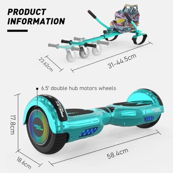 71Ppfd3nHbL._AC_SL1500_ MEGA MOTION Hoverboard Go Kart, Hoverboards with Hoverkart for kids