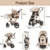 Gcarebb 3 in 1 Prams Travel System, Pushchair with Height
