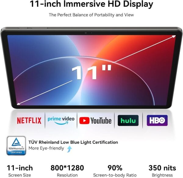 Tablet,11 Inch Android 16 Tablet with 24GB RAM 128GB ROM