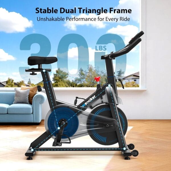 Wenoker Exercise Bike for Home Gym Use with LCD Display & APP