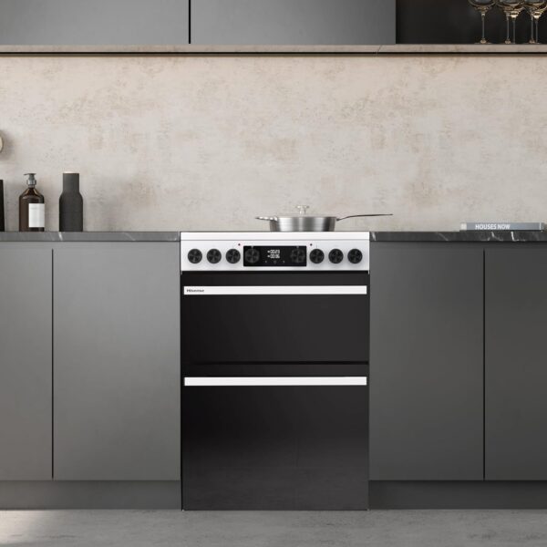 Hisense Hi6 Max 60cm Electric Cooker with Ceramic Hob HDCEC6C20W - White - A Rated [Energy Class A]