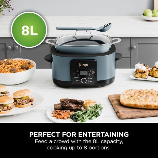Ninja Foodi PossibleCooker, 8-in-1 Slow Cooker, 8L, Sea Salt Grey, MC1001UK