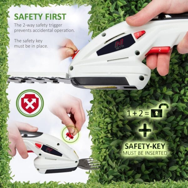 71UN1VealOL._AC_SL1200_ NETTA 2-in-1 Cordless Hedge Trimmer & Grass Shear