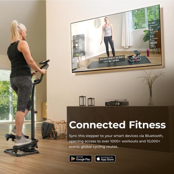 Sunny Health & Fitness Twist Stair Stepper w/Handlebar for Home Workouts