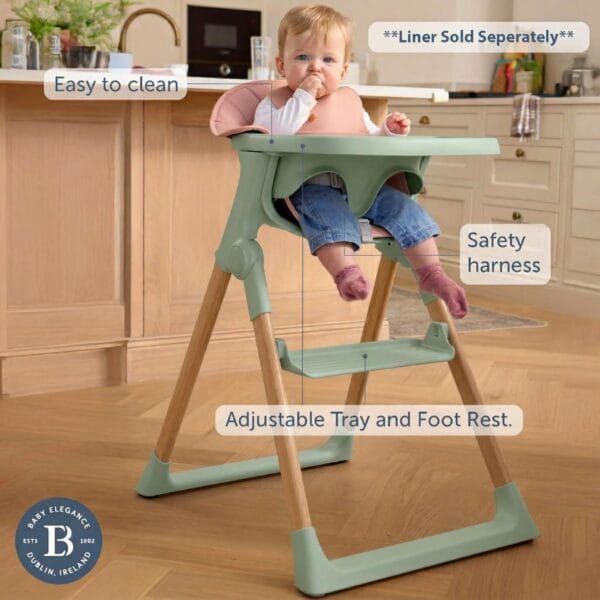 Baby Elegance Mash Baby High Chair for Babies & Toddlers (Sage)