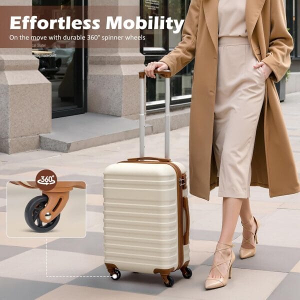 COOLIFE 5 PCS Luggage Set for Family, 20+24+28" Suitcases Set with TSA Lock