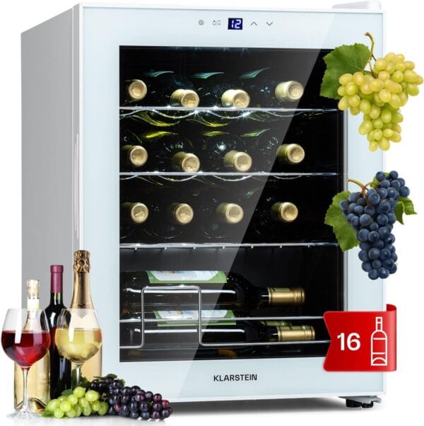 Klarstein Shiraz Wine Cooler White – 16 Bottles