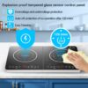 Aobosi Double Induction Hob,Induction Hobs with Black Glass Panel Body