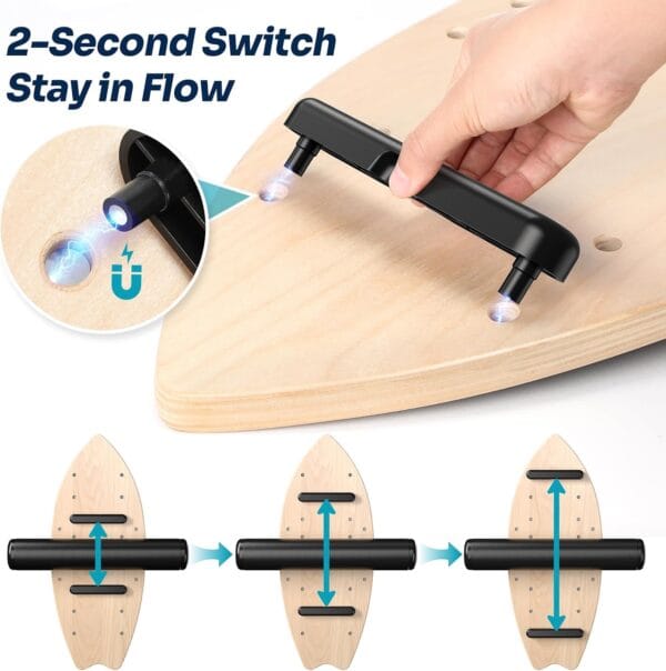 Sportneer Surf Balance Board Adult, Surfing Skateboard Training 200KG