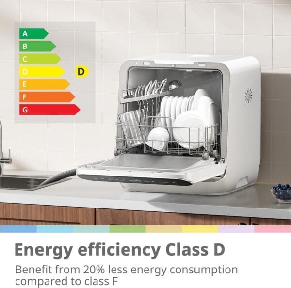 COMFEE' Table Top Dishwasher No Plumbing with 6L Water Tank [Energy Class D]