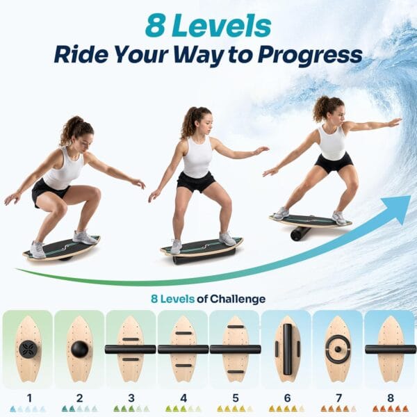 Sportneer Surf Balance Board Adult, Surfing Skateboard Training 200KG
