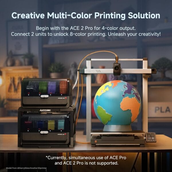 Anycubic Kobra 3 Max V2 Combo 3D Printer, 88L Build Volume, Up to 8-Color