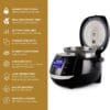 71a0eoy09pL._AC_SL1500_ Yum Asia Sakura Rice Cooker - Black and Silver - 8 Cups