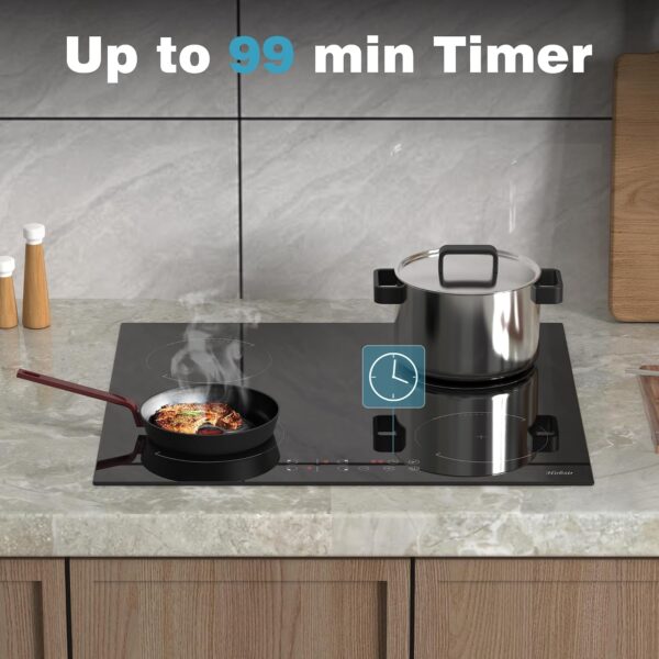 Hobsir Induction Hob, Built-in Plug in Electric Hob 4 Burners 60cm