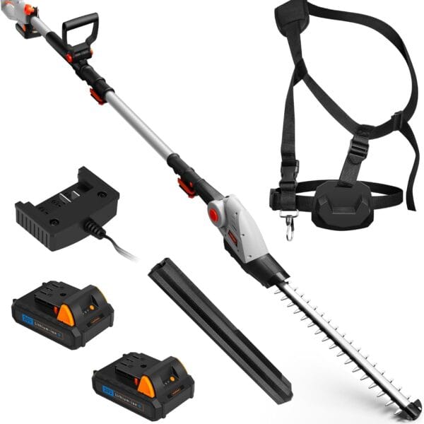 VonHaus Pole Hedge Trimmer Cordless 20V – x2 Batteries & Charger, G-Series