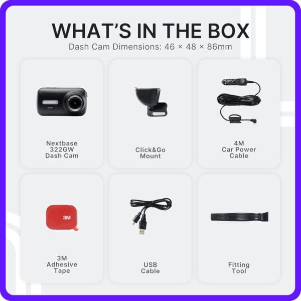 Nextbase 322GW Dash Cam - 1080p Full HD Car Camera