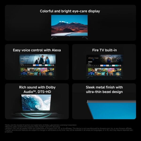 XIAOMI TV F 32, 32 Inch (81 cm) HD Smart TV, Fire TV, Dolby Audio [Energy Class F]