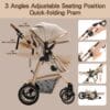 Gcarebb 3 in 1 Prams Travel System, Pushchair with Height