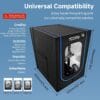 3D Printer Enclosure with Ventilation Kit, LED Light,Thermo-Hygrometer