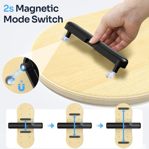 Sportneer Balance Board Wobble Skateboard- 7 Modes With Adjustable Stoppers