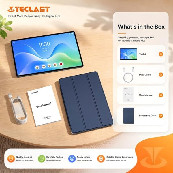 TECLAST 11 Inch Tablet, Android 16 Tablet, 24GB+128GB, with Case